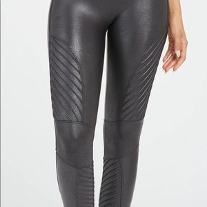 Spank faux leather moto leggings. Size M. Black.